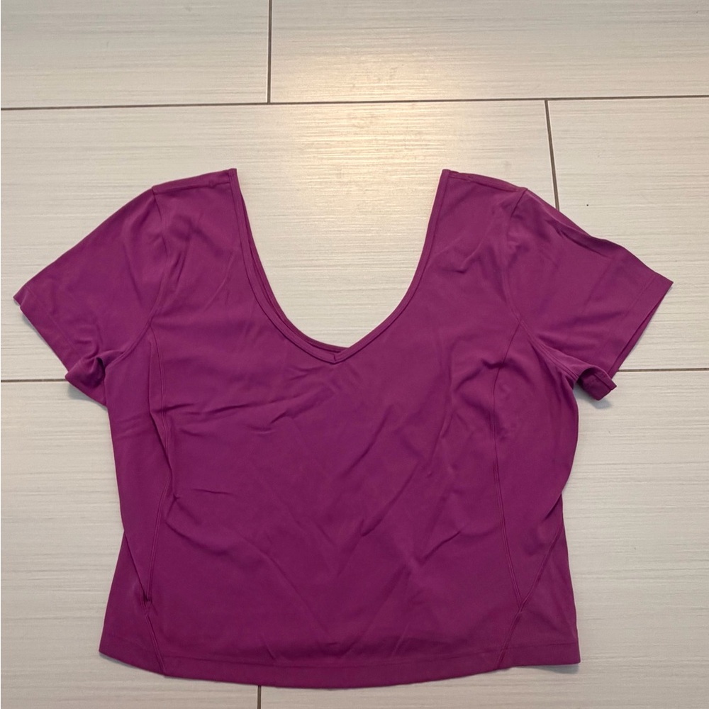 Lululemon Women’s Short Sleeve V-Neck Top in Magenta